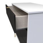 Linear Black and White 3 Drawer Chest with Gold Hairpin Legs