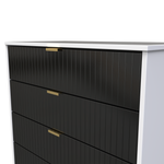 Linear Black and White 4 Drawer Chest with Gold Hairpin Legs