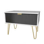 Linear Black and White 1 Drawer Midi Chest with Gold Hairpin Legs