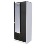 Linear Black and White 2 Door 2 Drawer Wardrobe