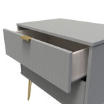 Linear Dust Grey 2 Drawer Midi Chest with Gold Hairpin Legs