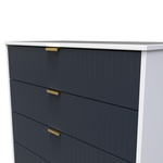 Linear Indigo White 4 Drawer Chest with Gold Hairpin Legs