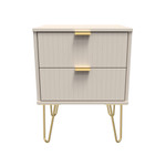 Linear Kashmir 2 Drawer Bedside Cabinet with Hairpin Legs