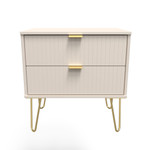 Linear Kashmir 2 Drawer Midi Chest with Gold Hairpin Legs