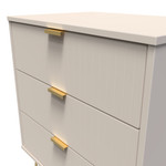 Linear Kashmir 3 Drawer Midi Chest with Gold Hairpin Legs