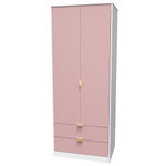 Linear Kobe Pink and White 2 Door 2 Drawer Wardrobe