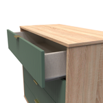 Linear Labrador Green and Bardolino 4 Drawer Chest with Gold Hairpin Legs