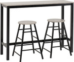 Athens Concrete and Black Breakfast Bar Set