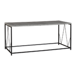 Athens Rectangular Concrete and Black Coffee Table