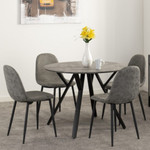 Athens Concrete and Black Round Dining Set
