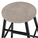 Pair of Athens Concrete and Black Bar Stools 