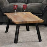 Quebec Dark Oak Effect and Black Wave Edge Coffee Table