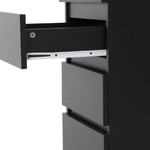 Malvern Black 3 Drawer Bedside