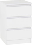 Malvern White 3 Drawer Bedside