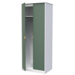 Linear Labrador Green and White 2 Door Wardrobe