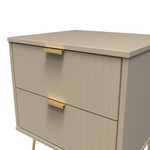 Linear Mushroom 2 Drawer Bedside Cabinet with Hairpin Legs