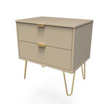 Linear Mushroom 2 Drawer Midi Chest with Gold Hairpin Legs