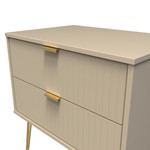 Linear Mushroom 2 Drawer Midi Chest with Gold Hairpin Legs