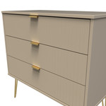 Linear Mushroom 3 Drawer Chest with Gold Hairpin Legs