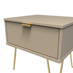 Linear Mushroom 1 Drawer Bedside Cabinet with Gold Hairpin Legs