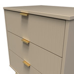 Linear Mushroom 3 Drawer Midi Chest with Gold Hairpin Legs