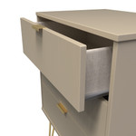 Linear Mushroom 3 Drawer Midi Chest with Gold Hairpin Legs