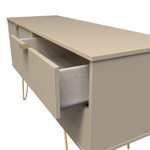 Linear Mushroom 4 Drawer Bed Box with Gold Hairpin Legs