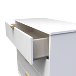 Linear White 4 Drawer Chest with Gold Hairpin Legs