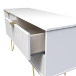 Linear White 4 Drawer Bed Box with Gold Hairpin Legs