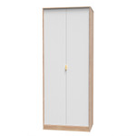 Linear White and Bardolino Oak 2 Door Wardrobe