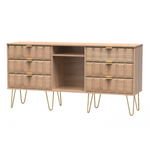 Cube Bardolino 6 Drawer TV Unit with Gold Hairpin Legs