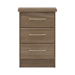Nevada Rustic Oak 3 Drawer Bedside Cabinet