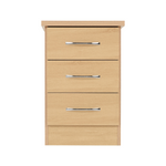 Nevada Sonoma Oak 3 Drawer Bedside Cabinet 