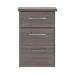 Nevada Black Wood Grain 3 Drawer Bedside Cabinet 