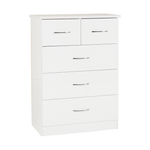 Nevada White 3+2 Drawer Chest