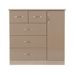 Nevada Oyster and Oak 5 Drawer Low Wardrobe 