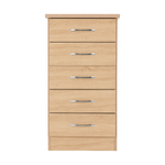 Nevada Sonoma Oak 5 Drawer Narrow Chest