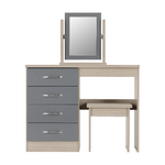 Nevada Grey and Oak Dressing Table Set 