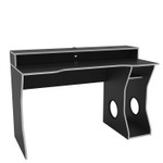 Enzo Black and Silver Gaming Computer Desk