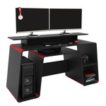 Onyx Black and Red Gaming Computer Desk