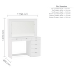 Chloe White 7 Drawer Dressing Table 