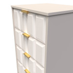 Cube Kashmir Gloss 5 Drawer Bedside Cabinet with Gold Hairpin Legs