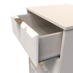 Cube Kashmir Gloss 5 Drawer Bedside Cabinet with Gold Hairpin Legs