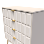 Cube Kashmir Gloss 4 Drawer Chest with Gold Hairpin Legs