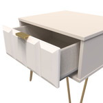 Cube Kashmir Gloss 1 Drawer Bedside Cabinet with Gold Hairpin Legs