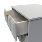 Cube Shadow Matt 2 Drawer Bedside Cabinet with Gold Hairpin Legs