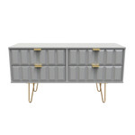 Cube Shadow Matt 4 Drawer Bed Box with Gold Hairpin Legs