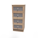 Rattan Bardolino 4 Drawer Bedside Cabinet 