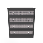 Rattan Black Ash 4 Drawer Chest