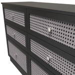 Rattan Black Ash 6 Drawer Chest